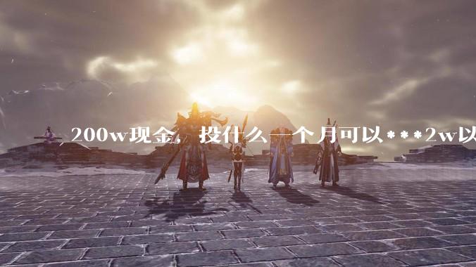 200w现金，投什么一个月可以***2w以上？